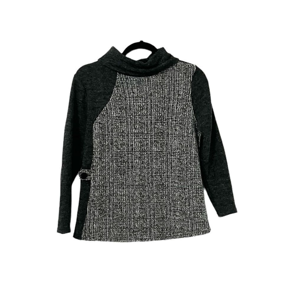 🟢Trisha Tyler Gray Tweed Cowl Neck Sweater Size S